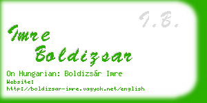 imre boldizsar business card